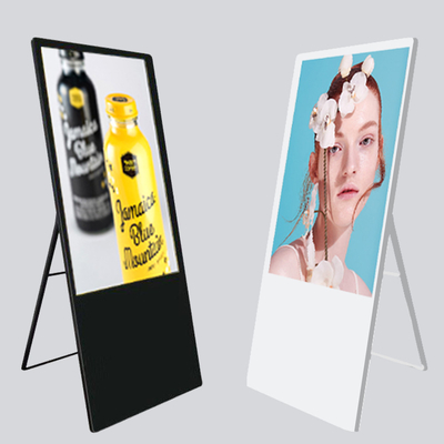 LCD Digital Poster Board For Students floor standing digital signage Removable Wheel